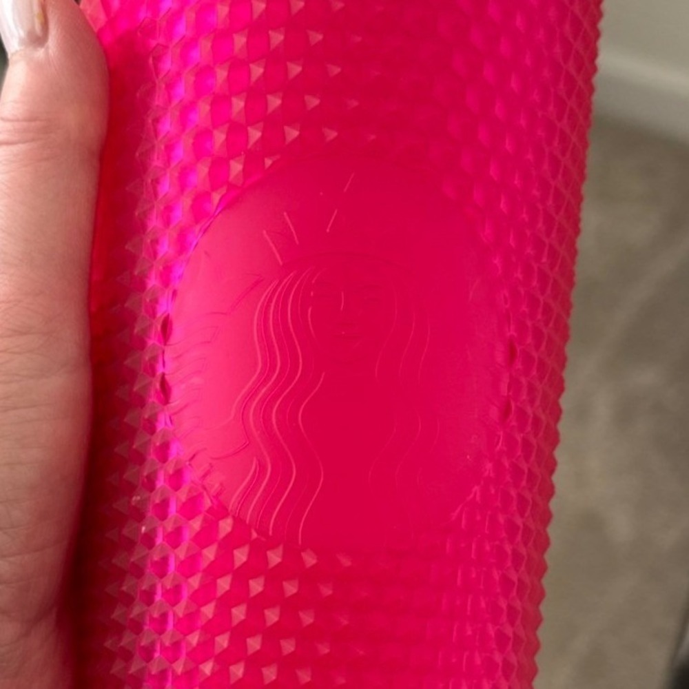 2021 Starbucks Pink Matte Studded Cold Drink Tumbler With Straw Venti 24oz